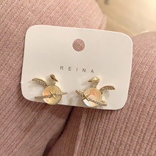 韩版时尚简约小众月光石星球创意设计兔子造型女式耳环耳钉甜美女