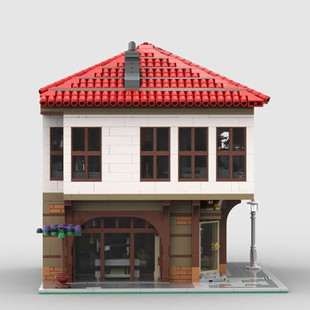 MOC-109388 Антикварный магазин и традиционный дом, модульное здание, номер частицы 3439