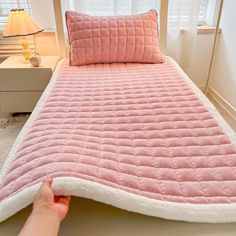 따뜻한 벨벳 엣지 매트리스 다크 핑크