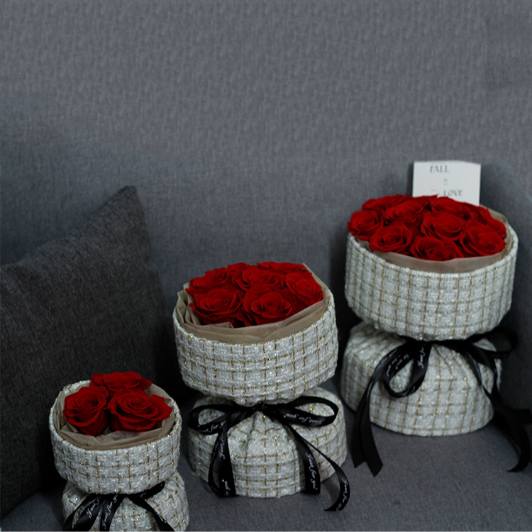 Ramo de Flores Preservadas de Alta Gama con Aroma, Estilo Fragancia, Producto Terminado, Rosas Reales, Regalo de Cumpleaños al por Mayor para Chicas, Día de San Valentín