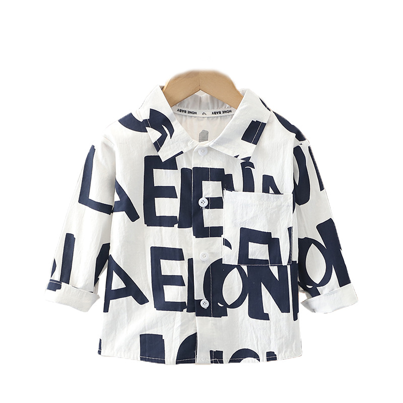 Camisas para niños de primavera y otoño, ropa de otoño para niños de manga larga, camisas guapas, 2025, ropa fresca de moda para niños y bebés de estilo occidental