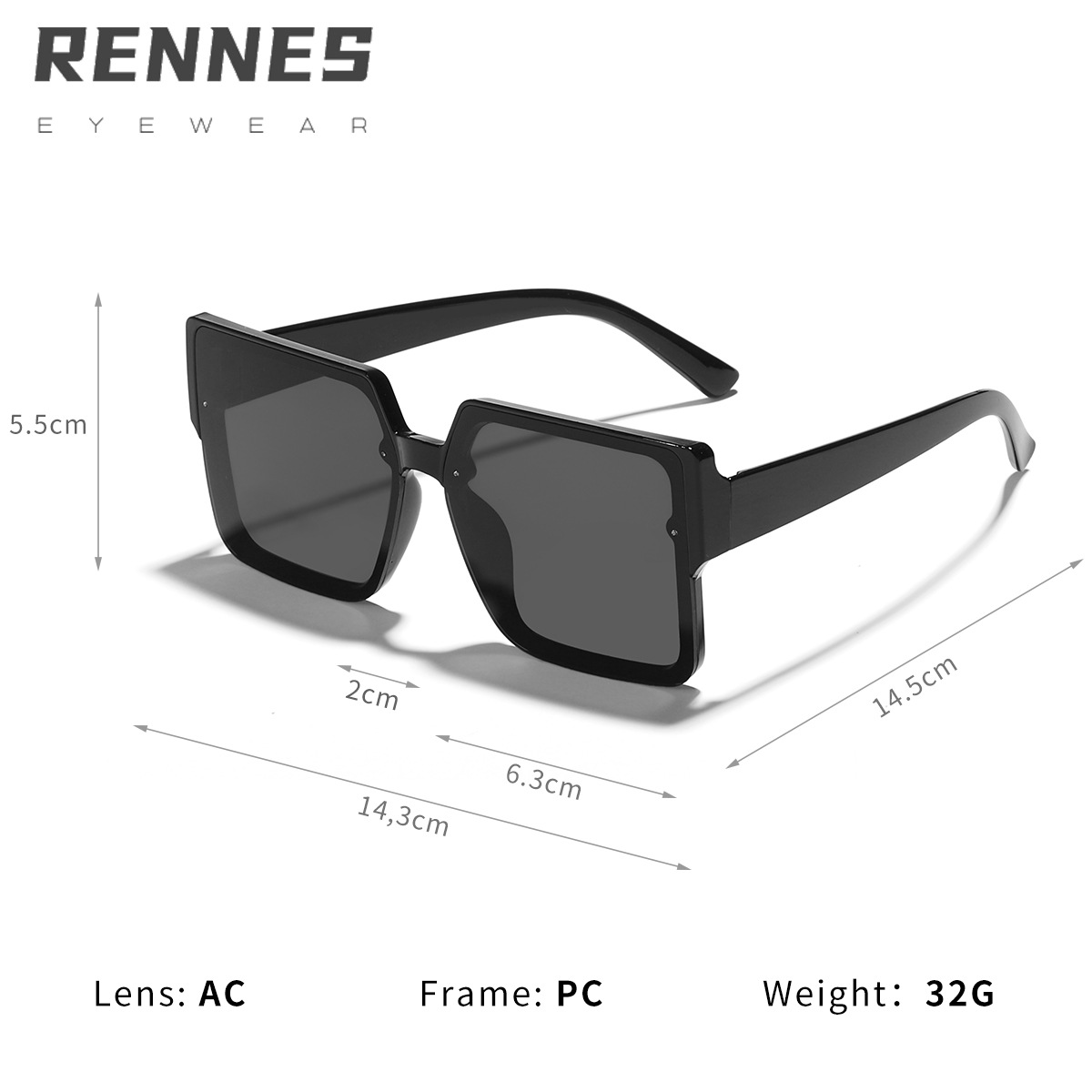Nuevas gafas de sol de Marco grande lente de PC de moda de mujer personalidad europea y americana estilo ins gafas de sol cara grande gafas de sol adelgazantes