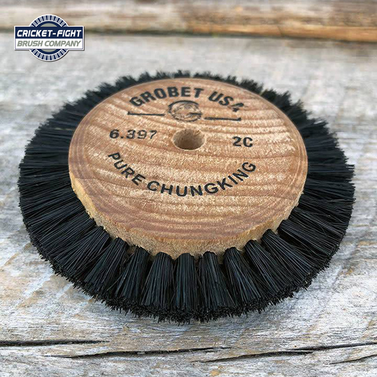 供应首饰2C毛刷 双排毛扫 珠宝抛光耗材 猪鬃抛光刷木芯毛刷厂家