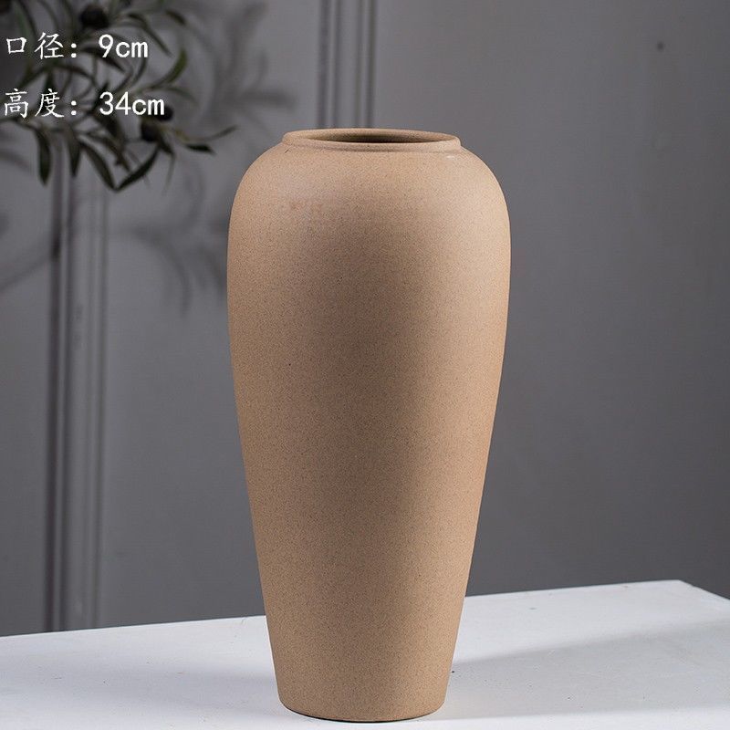 Jingdezhen nuevo jarrón de cerámica china planta maceta de flores de cerámica vintage flor seca sala de estar decoración moderna simple estricta