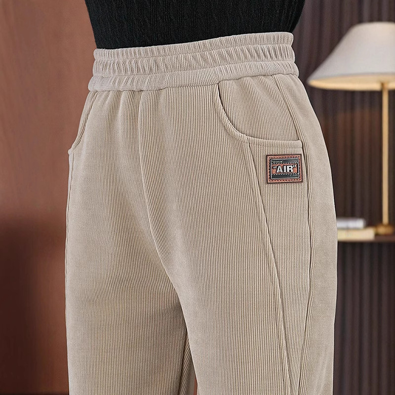 Autumn and Winter Harem Pants with Fleece, Casual Pants, 2026 New Style, Slimming High-Waisted Straight-Leg Warm Long Pants, Loose-Fitting Tapered Pants Autumn and Winter Harem Pants with Fleece, Casual Pants, 2026 New Style, Slimming High-Waisted Straight-Leg Warm Long Pants, Loose-Fitting Tapered Pants