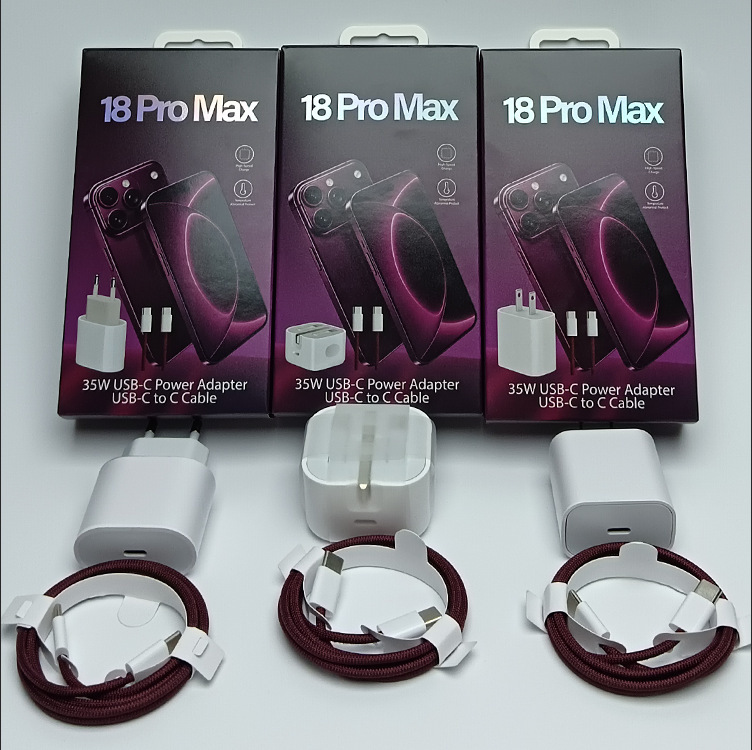 Cross-border 35W UK standard charger suitable for 18PROMax charging head, PD fast charging EU standard 35W Apple charging set