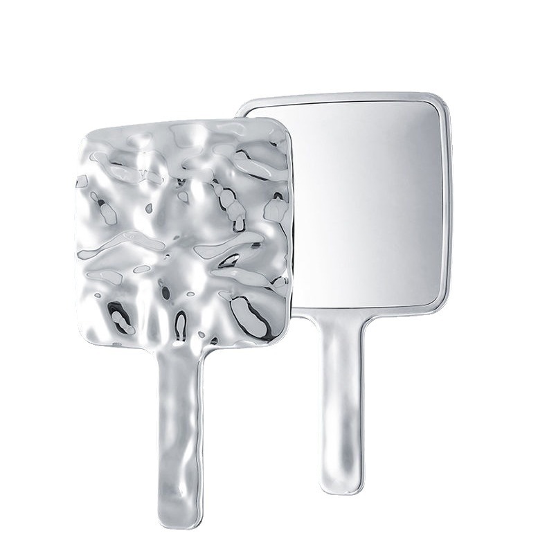 Espejo de maquillaje portátil, pequeño espejo de mango de viento, espejo de mano rojo portátil, espejo de maquillaje periférico avanzado