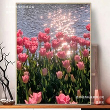 带框郁金香花钻石画满钻客厅手工diy小件贴钻十字绣2024新款卧室