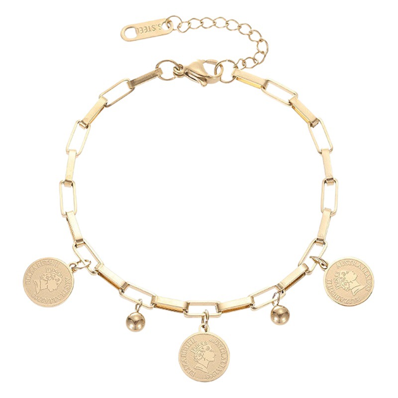 Moda titanio acero hip hop personalidad pulsera redonda estilo coreano celebridad en línea ins frío estilo estudiante novias pulsera al por mayor image 1