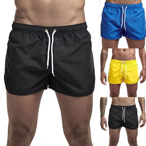 Wish New Fashionable Summer Beach Pants Men's Polyester Shorts Quick Dry Multi-color Men's Casual Shorts 