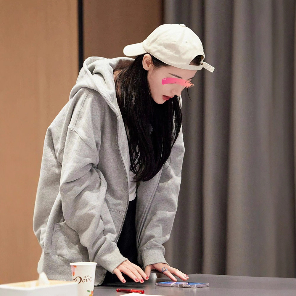 灰色外套女秋季韩系2025新款女装潮拉链宽松上衣时尚运动开衫卫衣