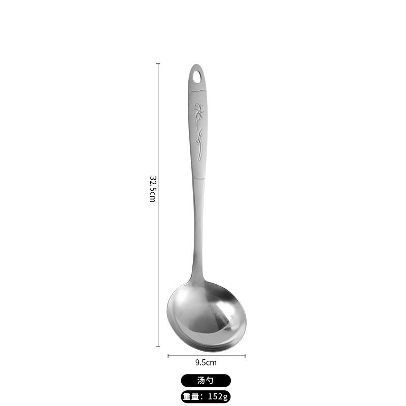調理スプーンとスパチュラセット、花柄ハンドル付きキッチン用品、ステンレス製スパチュラ、調理用スパチュラ、厚みのあるスープスプーン、家庭用キッチン用品|undefined