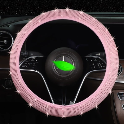 Steering wheel cover cover shiny rhinestone safety - full-pink-steering-wheel-cover-38cm