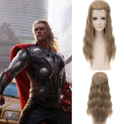 European and American popular WIG cosplay Brown corn beard braid character new COS hairstyle anime Harajuku WIG