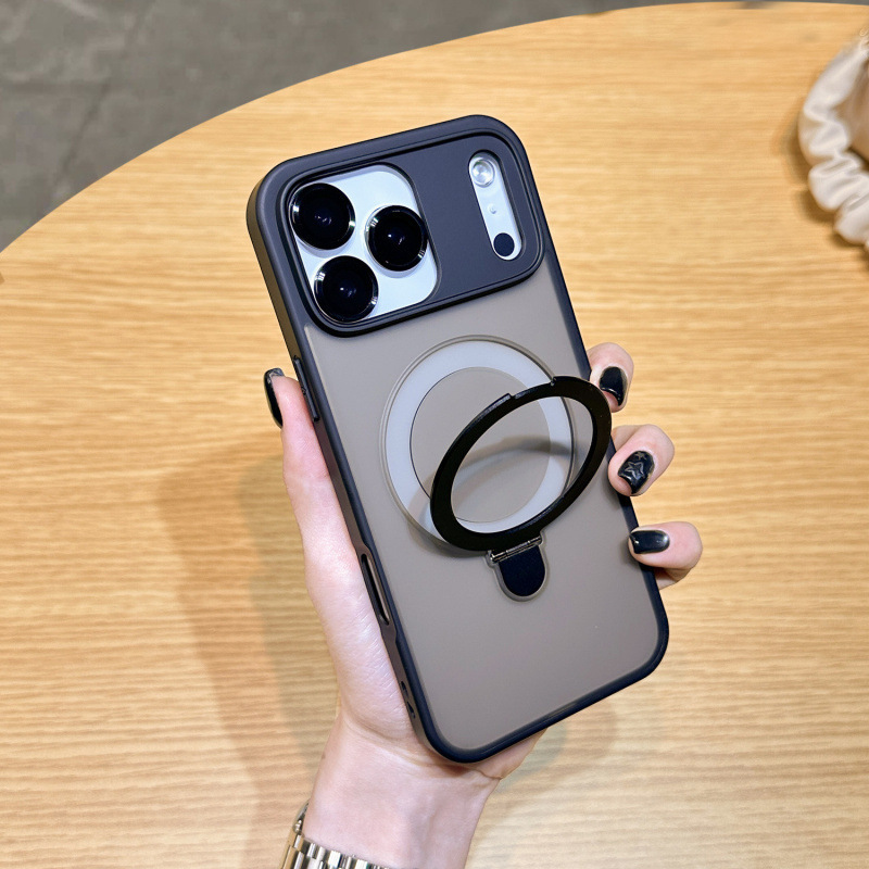 适用iPhone17PROMAX手机壳肤感磁吸支架苹果17带镜头膜防摔保护套|undefined