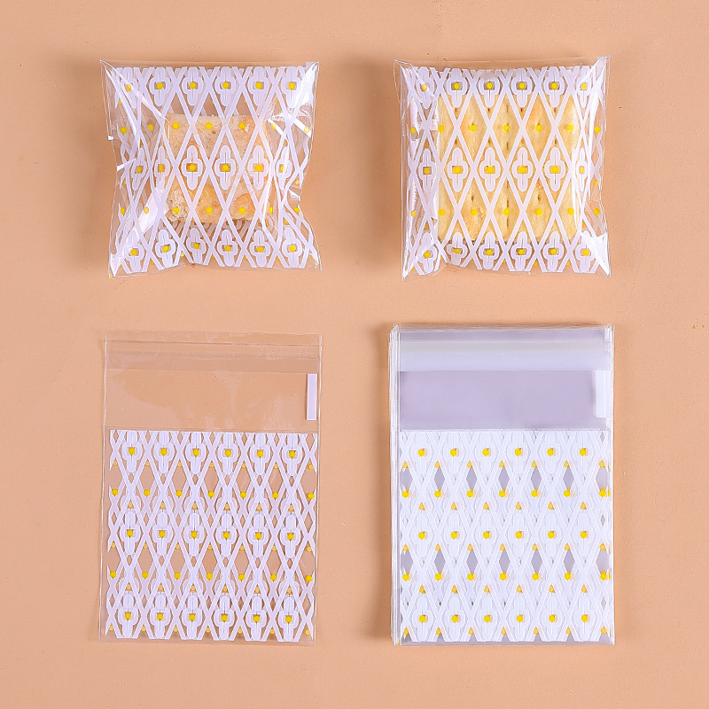 Navidad auto-Sellado bolsa pegajosa copo de nieve bolsa de embalaje crujiente máquina de sellado bolsa Año Nuevo leche azufaifo Galleta de vaca papel de embalaje azúcar