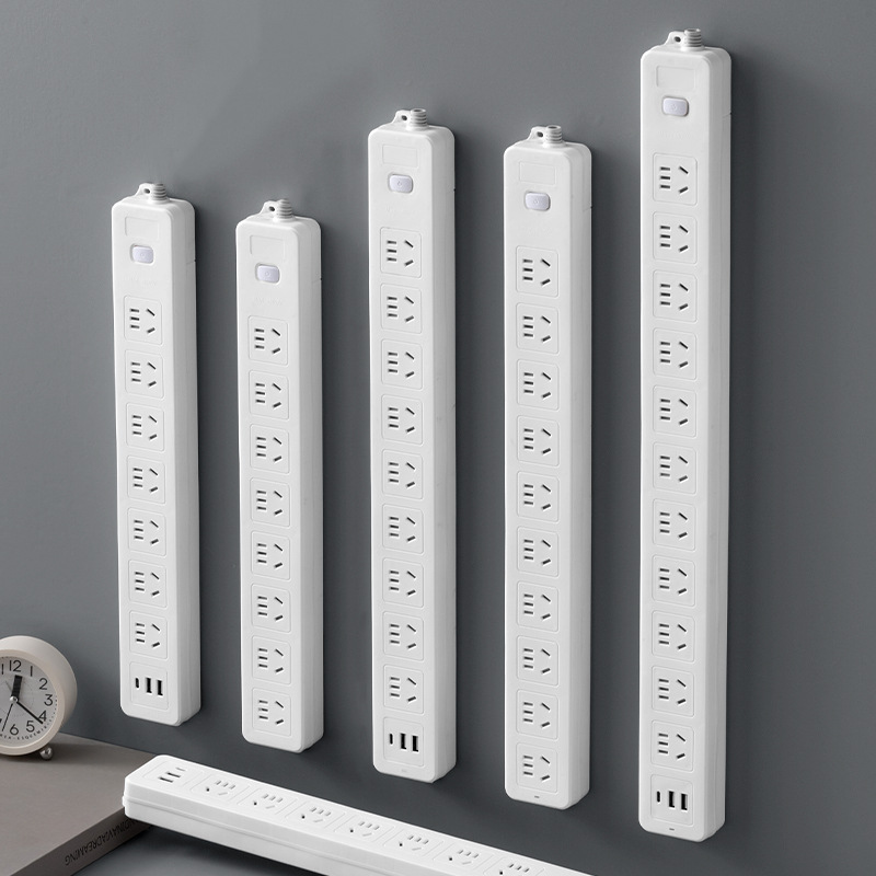 纯铜插座多功能多孔排插不带线USB插座排家用办公带长线接线插板