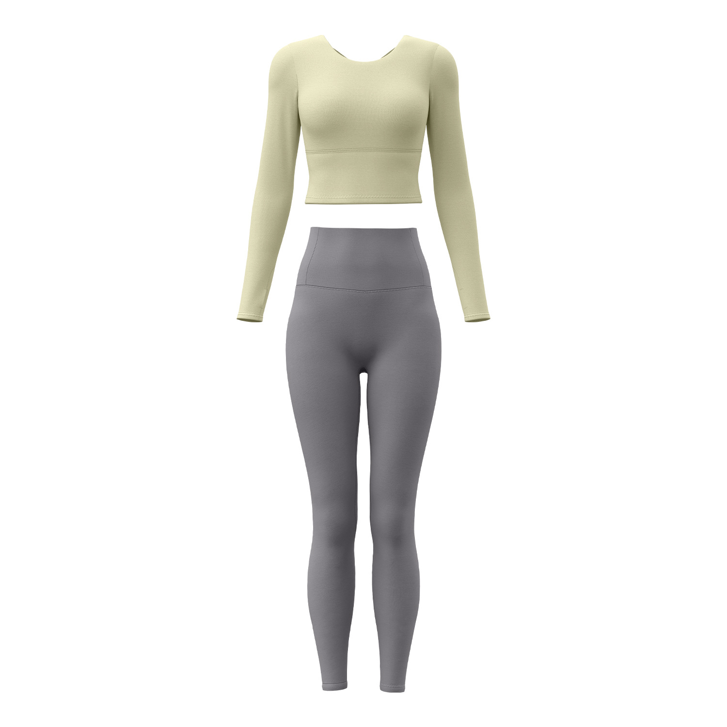 Juyi Tang primavera y otoño slimming yoga set de modelado delgado cruzado belleza de espalda fitness manga larga set de mujer