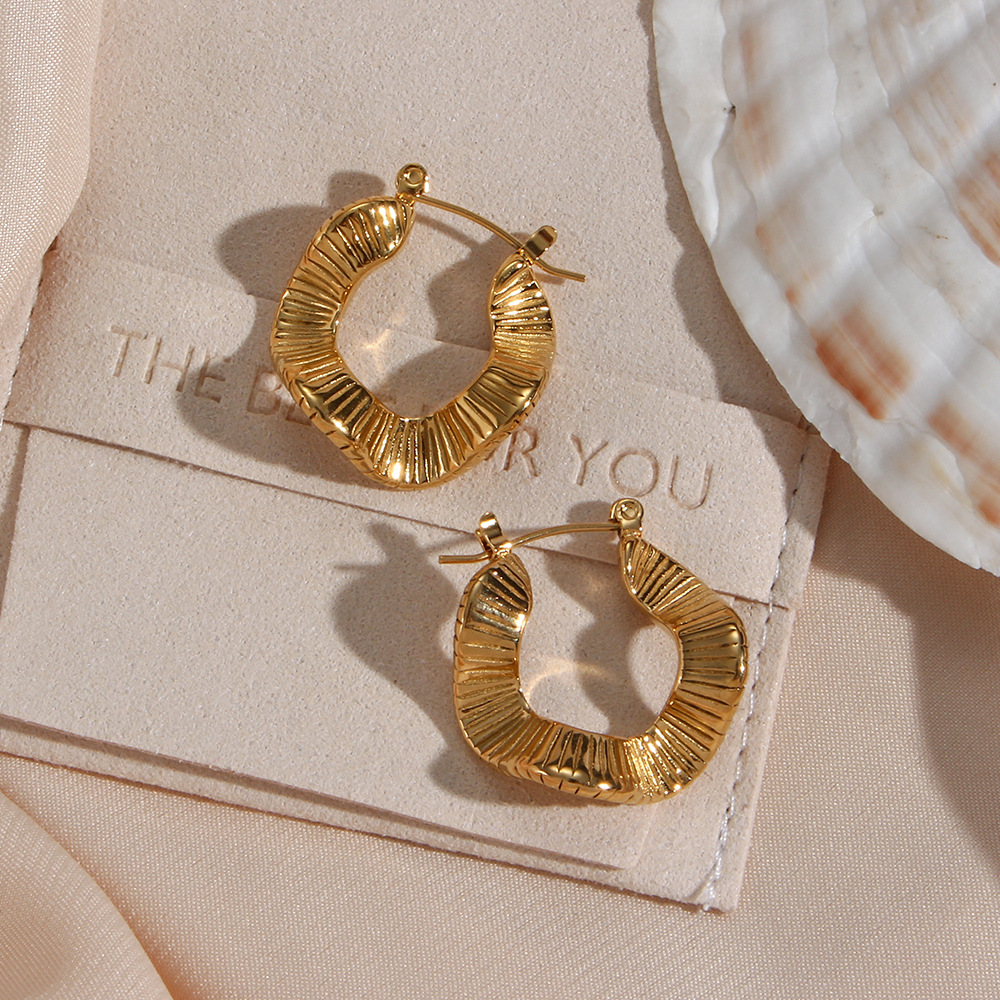 Simple Style Geometric Stainless Steel Earrings Irregular Plating Stainless Steel Earrings