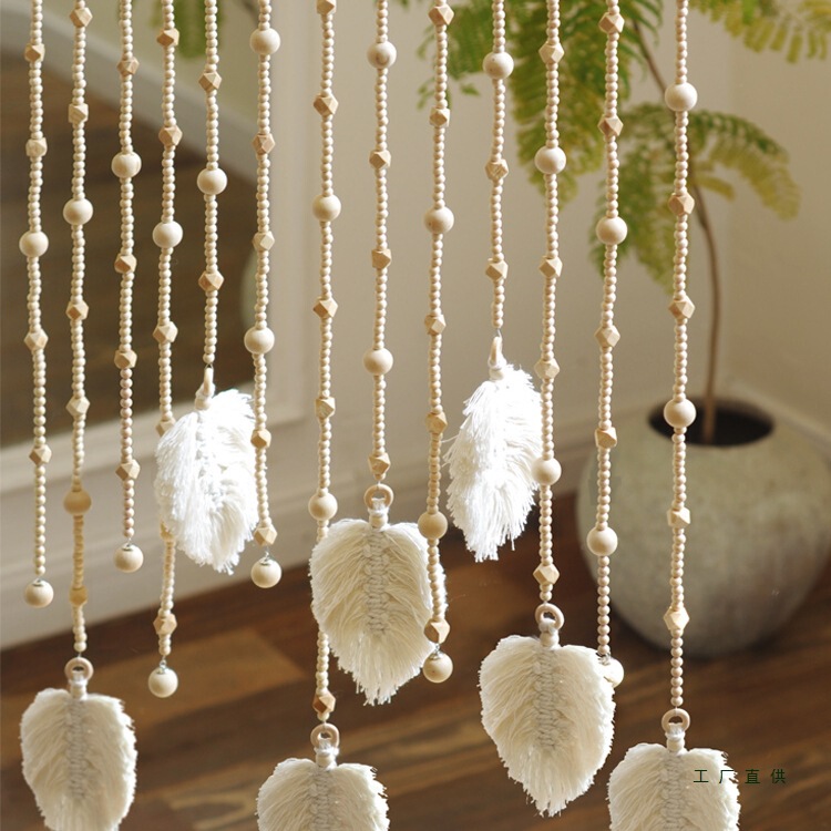 2025 New Door Curtain Bead Wooden Bead Curtain Curtain Decoration Retro Art Charm Partition Curtain Entrance Tea Room