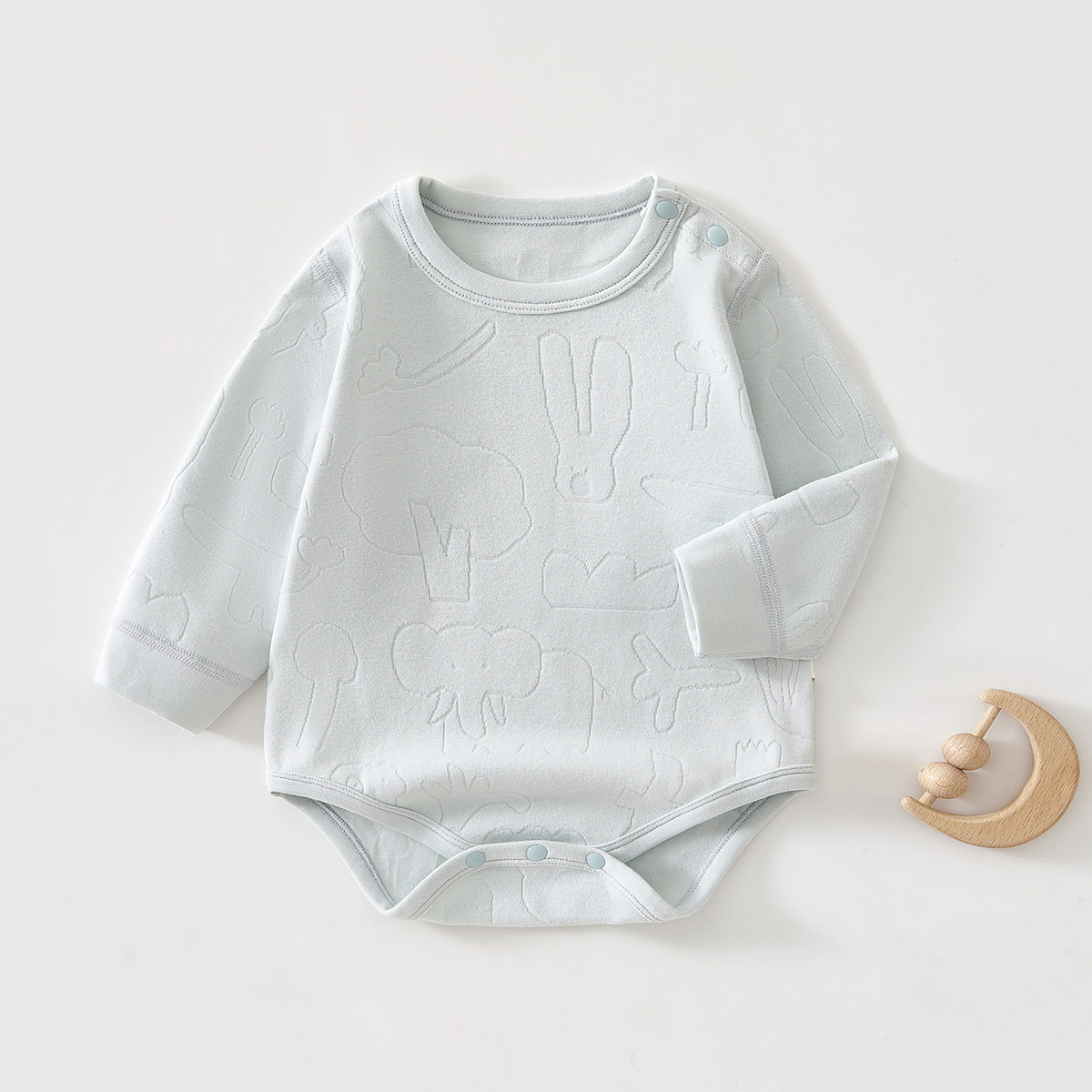 Jacquard cloud water blue bag butt jacket / 59cm