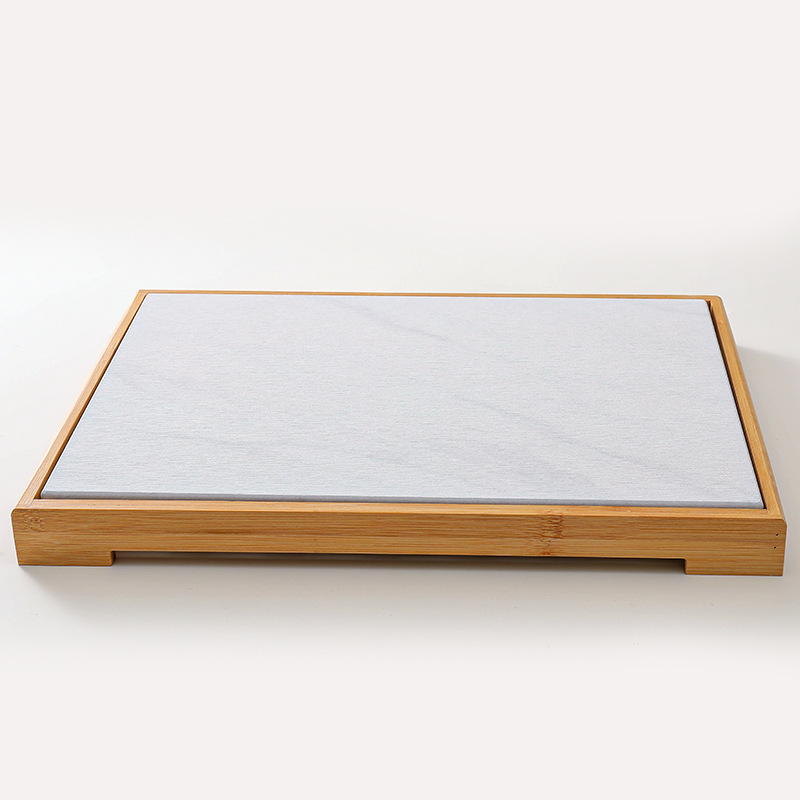 Multifuncional transfronterizo de doble capa de bambú marco de drenaje de barro de algas almohadilla de secado instantáneo cocina encimera de secado rápido cojín de taza de absorción