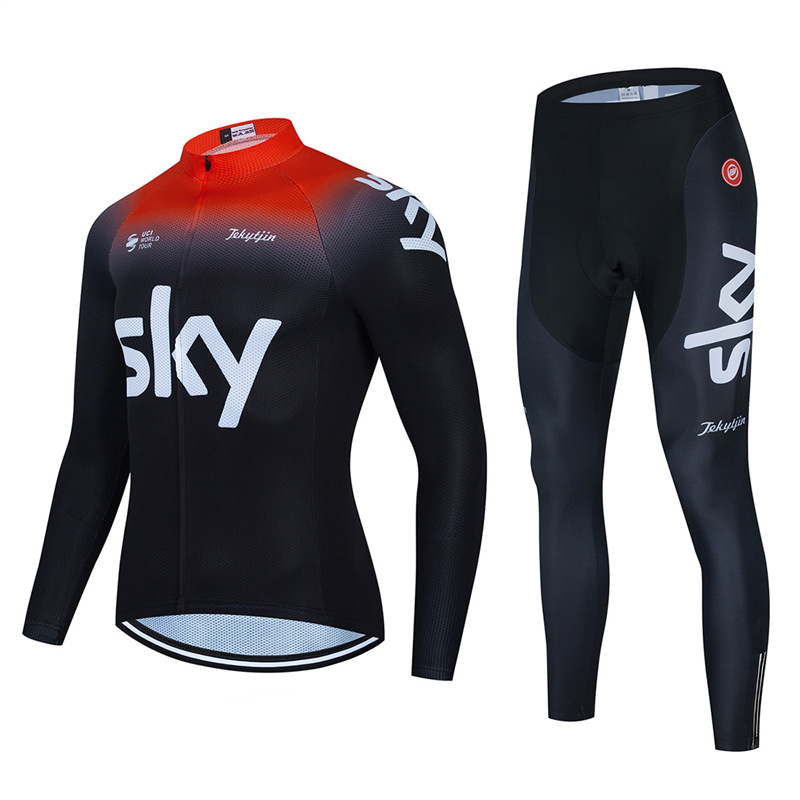 Sky Lotto Tour de France Long Sleeve Strap Pants Riding Suit Bicycle Shirt Quick Drying Perspiration Breathable Factory