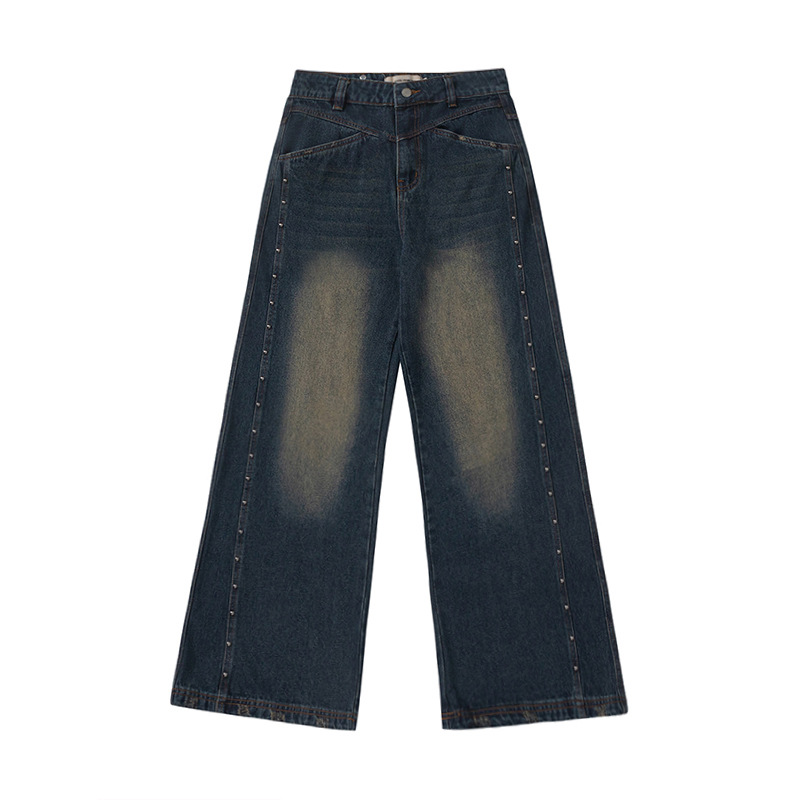 Modern Ian 24 Autumn Men's Wear New American Wide Leg Riveted Cowboy Pants_voghion.com