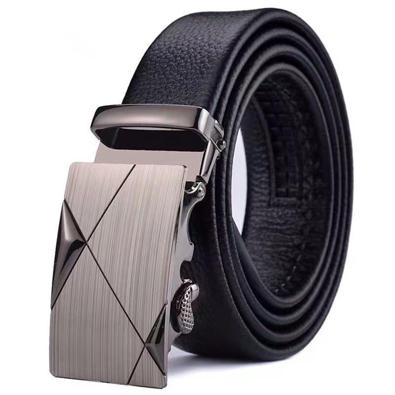 cinturón de hombre cinturón de abrazadera automática de cuero anti-desgaste estilo clásico letras versátiles tendencia ocio simple transfronterizo