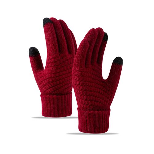 Thermal and Thickened Men's and Women's Outdoor Sports Riding Knitted Touch Screen Woolen Winter Warm Gloves