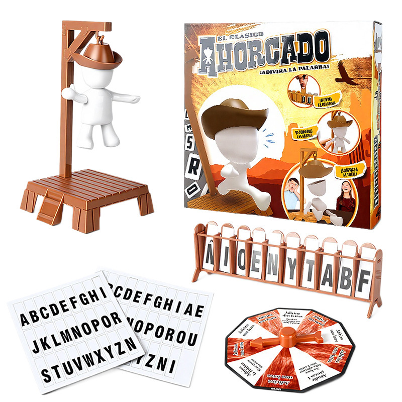 Juguetes de rompecabezas transfronterizos juegos de ahorcamiento de vaqueros juegos de mesa interactivos padres-hijos cartas adivinando palabras fiesta familiar juguetes de descompresión