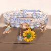 Cute fresh crystal bracelet, flowered, Korean style, simple and elegant design, internet celebrity