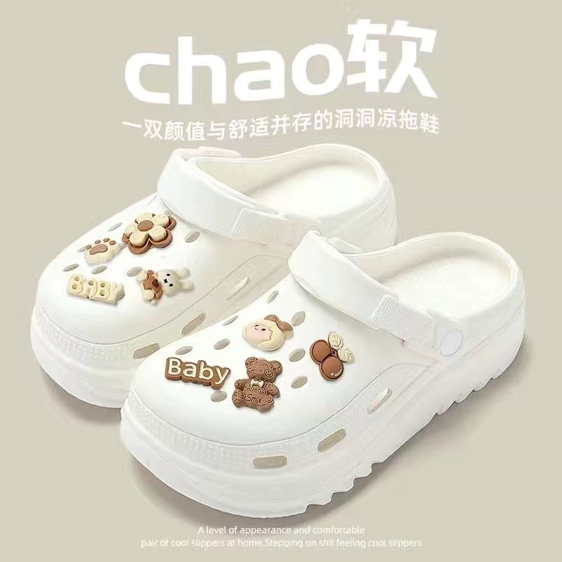 Женские туфли Cloud Clog, лето 2025, удобный стиль Ins, увеличивающие рост, износостойкие, с жесткой подошвой, нескользящие, женские сандалии с закрытым носком.