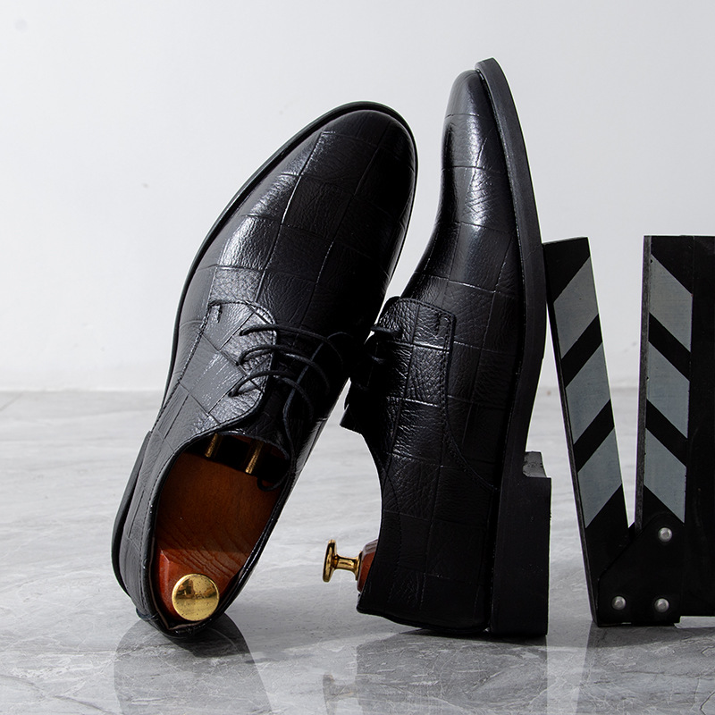 Primavera y otoño nuevos zapatos de cuero de los hombres de negocios casual zapatos de los hombres de tamaño extra grande para todos los hombres desgaste formal de dama de honor zapatos de cuero image 6