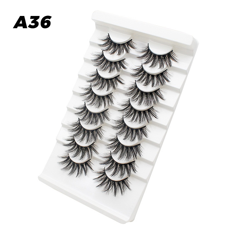 DINGSEN fuente transfronteriza fábrica pestañas falsas 8 pares de pestañas naturales gruesas de gran volumen LOGO