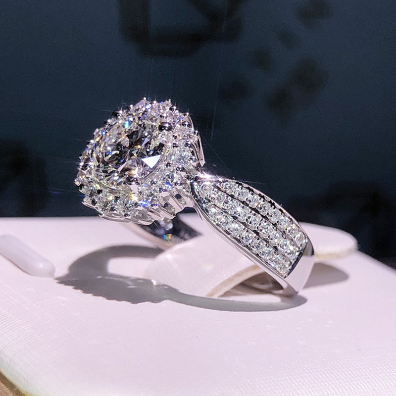 10g Weight Artificial Gemstones Inlay Material Wedding Occasion Copper Material Flower Pattern Women'S Gender Diamond Design Simple Style Style White Color Wholesale Jewelry Simple Style Flower Copper Artificial Gemstones Diamond 无