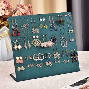Flannel Simple Jewelry Shelf Jewelry Earring Board Hanging Necklace Earrings Earrings Storage Box Storage Rack Display Wholesale