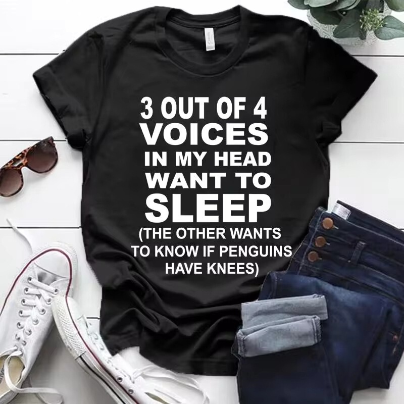 Three-Quarter of My Mind Wants to Sleep Pattern T-Shirt Women's Fashion T-Shirt Short Sleeve T-Shirt Mom Three-Quarter of My Mind Wants to Sleep Pattern T-Shirt Women's Fashion T-Shirt Short Sleeve T-Shirt Mom