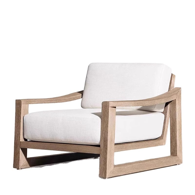 Sofá al aire libre patio al aire libre viejo combinación terraza al aire libre muebles de teca madera anticorrosión ocio sofá silla de madera maciza