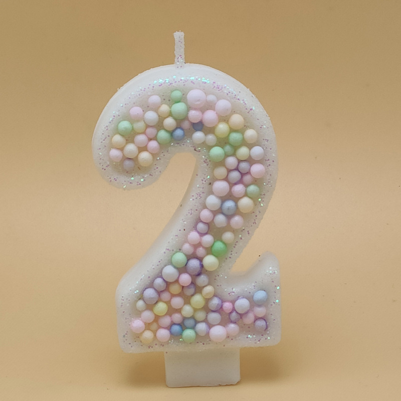 国境を越えた新しいクリエイティブインサートマカロンフォームボールデジタル誕生日パーティーインキャンドル子供のケーキデコレーション|undefined