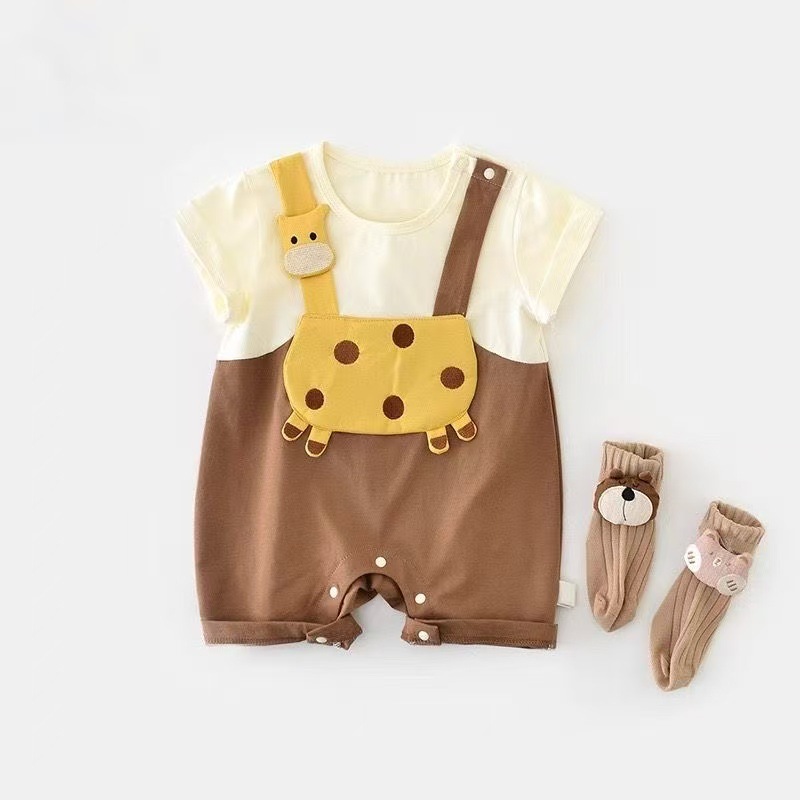 Baby Summer Clothes, Thin Short-Sleeved Baby Boy Half-Sleeved Jumpsuit, Summer Fashionable Outing Clothes, Trendy Clothes