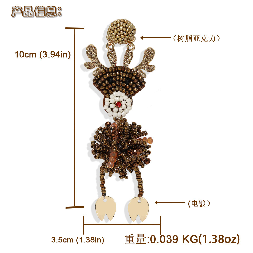 Weihnachten Cartoon-Stil Übertrieben Neuheit Diamant Legierung Künstliche Edelsteine Ohrringe display picture 3