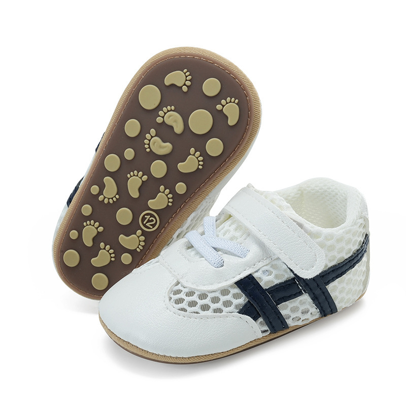 Toddler Shoes Baby Shoes Sandals 0-1 Year Old Unisex Sports Shoes Non-Slip Breathable Mesh White Shoes Breathable and Comfortable