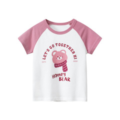 27home Girls' Summer New Children's Short-Sleeve T-Shirts Cross-border Manufacturer Supply One Piece Dropshipping