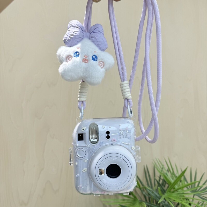 [Mini12 Transparent Case] Instax Crystal Case 11 Instant Hard Shell Camera Protective Case Case Chain