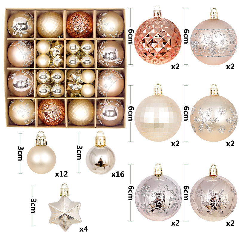 Juego de Esferas Navideñas Set de 44 Piezas 3-6 cm de Plástico Colgante para Árbol de Navidad image 27