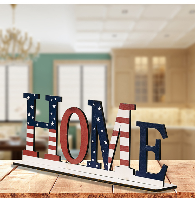 Fashion United States Independence Day Wooden Alphabet Decoration display picture 5