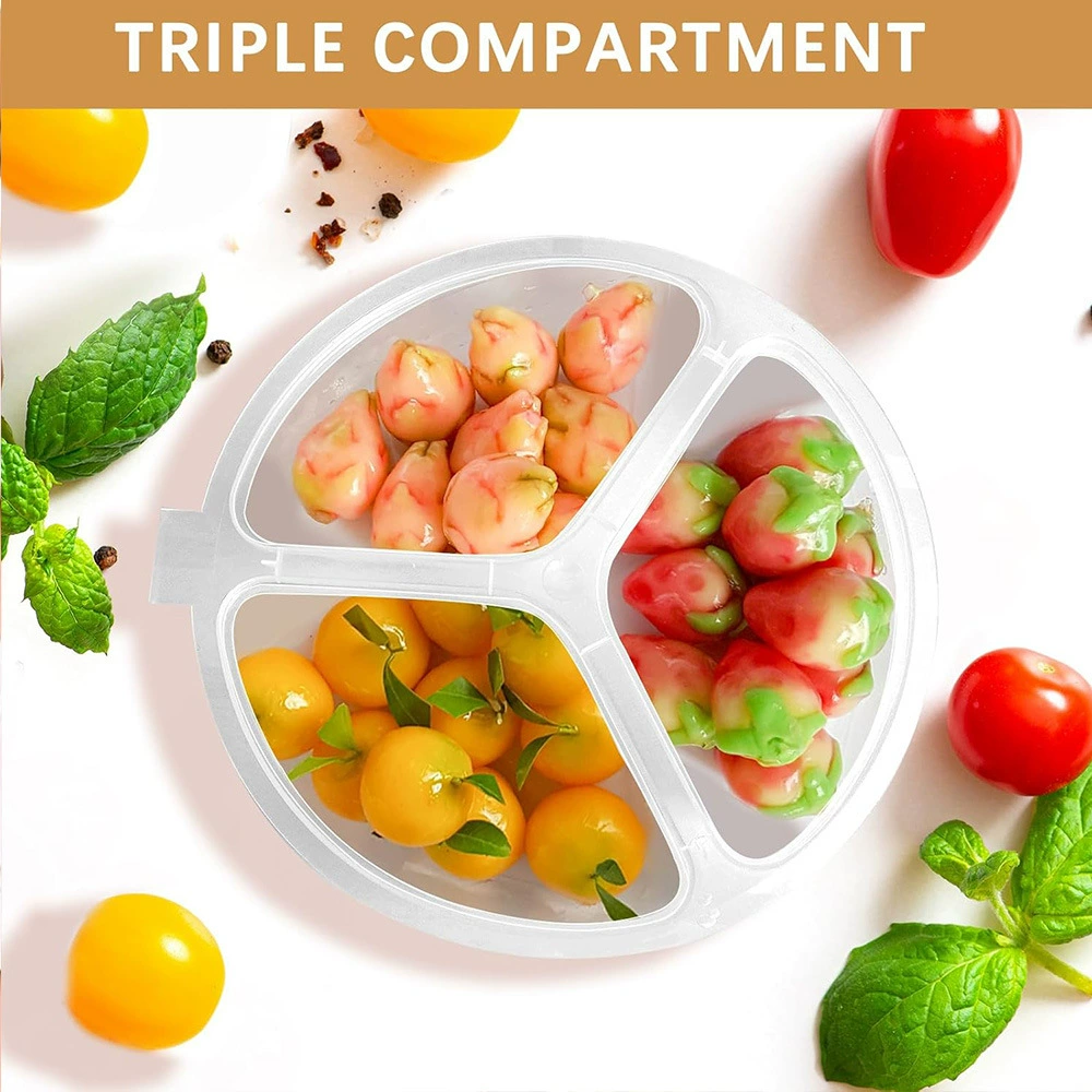 Disposable condiment container with lid three-compartment condiment container 10/20/50 pieces dip divider box