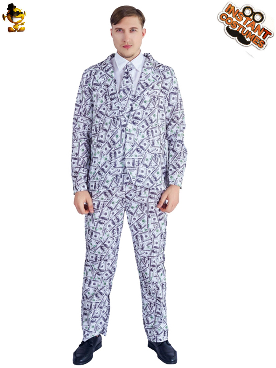 Billete de Banco impreso traje de Halloween ropa de fiesta etapa traje de rendimiento ropa de cosplay traje de fiesta
