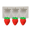 Strawberry, silicone mold, fondant, acrylic decorations, handmade